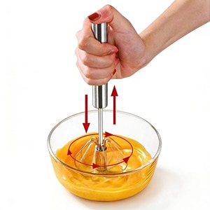 Batidora de Mano Manual de 4 Velocidades - Sin Batería para Mezclar Masa, Salsas, Huevos, Comida para Bebés, Repostería y Cocina - Product Image 3