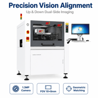 Venta Directa de Fábrica China: Impresora Automática de Plantillas de Pasta de Soldadura SMT con Visión, 400x340mm para PCB, Máquina de Serigrafía con Ciclo de 7s