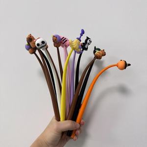Halloween Theme Cartoon Pumpkin Ghost Bat <strong>Shape</strong> Gel Ink <strong>Pen</strong> Blue and Red Silicone Shake Neutral <strong>Pen</strong> Active Stationery Gift - Product Image 3