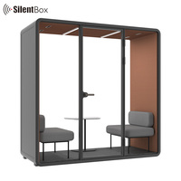 Pod de bureau insonorisé en verre trempé feuilleté sûr Isoler le son Cabine silencieuse Cosses de travail acoustiques silencieuses