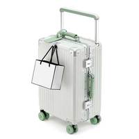 Nouvelle valise à roulettes large avec design color block, 20 pouces, cadre en aluminium, bagages avec roulettes transparentes colorées en injection