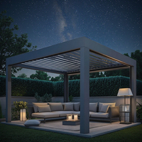 Pergola bioclimatique moderne en aluminium motorisée à double toit, résistante aux intempéries et à la neige, pour jardin et villa extérieure