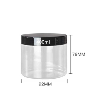 Vente en gros de pots en plastique PET ronds de 80 ml, 100 ml, 150 ml, 250 ml, 500 ml, 8 oz, contenants cosmétiques pour l'emballage de la cire pour les cheveux avec couvercle noir - Product Image 5