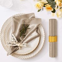 Serviettes 100% Soie Satinée 43x43cm de Luxe pour Nappage de Banquets et Dîners