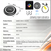 PlayAiBox Android15 Qualcomm 6350 Boîte AI CarPlay sans fil 8GB+128GB Réseau 5G GPS intégré Prise en charge du Play Store/YouTube/Netflix