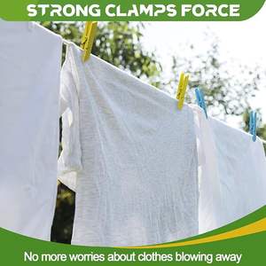 100 pinces à linge colorées en bois, pinces à linge colorées pour l'artisanat 2,9 pouces, pinces à linge pour suspendre dans la salle de classe - Product Image 2