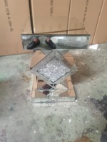 Table console miroir pour salon, mobilier moderne pour la maison, en verre argenté brillant effet diamant broyé, 30 pièces, paiement T/T