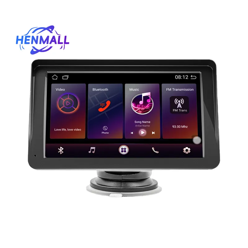 Henmall Universal 7 Inch Portable Wireless Carplay Android Car Radio Player BT Android Auto Mirror Link PND car Android player
