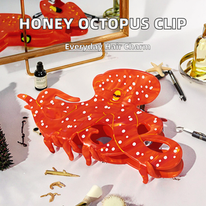 HONEY Octopus Acetate Hair Clips Cross Border High End Versatile Gripper Marine Series Animal Design Sweet Daily Use - Product Image 2
