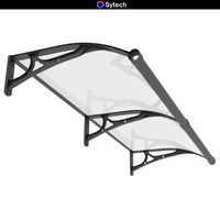 Auvent de porte d'entrée 40x80 pouces, style moderne, protection UV/pluie/neige, égouttoir, installation par vis, polycarbonate solide