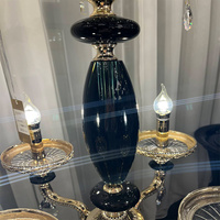 Lustre européen à trois niveaux en cristal, style bougie multi-bras, pour la décoration de villa, escalier, hall et plafond haut