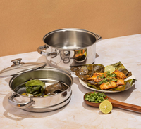 Fabricant chinois, ensemble de cuisine de luxe en acier inoxydable 304 de qualité, 3 pièces, vente en gros, ensembles de casseroles, marmites à soupe et à bouillon