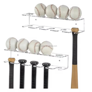 Hofong mạnh mẽ Acrylic Bóng Chày <span class=keywords><strong>BAT</strong></span> hiển thị móc áo dễ dàng-to-cài đặt PMMA hiển thị đứng cho 5 con dơi bóng tốt hơn so với một hiển thị trường hợp - Product Image 1