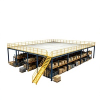 HONGXIN Étagère de mezzanine robuste personnalisable à 2-3 niveaux, sans boulons, à rivets, en acier laminé à froid, finition thermolaquée, anti-corrosion