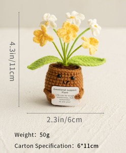 Macetas de ganchillo hechas a mano con diseño de girasol, tulipán, margarita y lirio, mini macetas creativas de punto, lindos regalos DIY de motivación. - Product Image 2