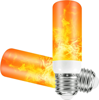 Ampoules LED à effet de flamme, 4 modes, effet inversé, culot E27, AC, à intensité variable, flamme vacillante, intérieur/extérieur, jardin, blanc chaud 3500K