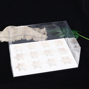 Caja transparente para hornear postres, Mini magdalenas <span class=keywords><strong>de</strong></span> <span class=keywords><strong>acetato</strong></span> <span class=keywords><strong>con</strong></span> 12 agujeros - Product Image 2