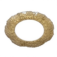 Assiette de Présentation en Plastique Luxe Léger Rétro 13 Pouces Électroplaquée Décorative pour Dîner, Hôtel, Banquet, Mariage, Dorée
