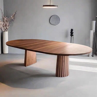 Mesa de Comedor Moderna Transformable de MDF Turco en Dos Tamaños para Apartamento, Muebles para el Hogar, 6 Plazas, Duradera