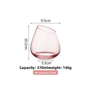 High-End Modern Handgesneden Roze Rode Wijnglas Met Schuine Bodem Champagneglas Kristalglas Eendelige Huwelijksgeschenken - Product Image 6