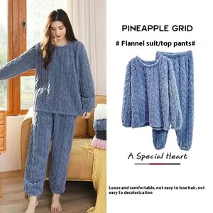 <span class=keywords><strong>Pigiama</strong></span> in pile corallo a manica lunga da donna con <span class=keywords><strong>pigiama</strong></span> invernale in flanella con Logo anteriore autunno inverno morbido imbottito da donna - Product Image 4