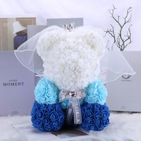 Roses en soie résistantes aux UV de qualité commerciale ODIS pour cadeau de la Saint-Valentin, ours en peluche, cadeau romantique, alimentation par piles, utilisation en intérieur, longue durée