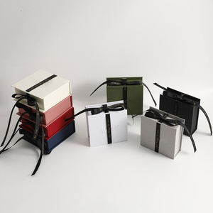 Custom Logo Cardboard Paper Luxury Jewelry <b>Gift</b> <b>Box</b> Drawstring Closure 9*9*3.5CM Square Modern Design <b>for</b> Rings <b>Bracelets</b> - Product Image 3