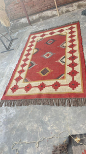 Red Southwestern Handmade Wool Jute Runner <b>Rug</b> <b>Tribal</b> Geometric Kilim Carpet Boho Farmhouse Floor Decor for Hallway Entryway - Product Image 4