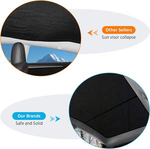 Modèle Y 2022, 2 pièces, pare-soleil pour toit ouvrant de <span class=keywords><strong>voiture</strong></span>, ne s'affaisse pas et isolant thermiquement, pare-soleil séparé pour <span class=keywords><strong>Tesla</strong></span> Model Y - Product Image 5