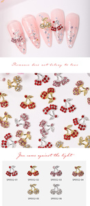 Venta al por mayor colorido 3D lujo cereza Rhinestone uñas suministros encantos a granel cristal diamante decoración de uñas para manicura arte - Product Image 6