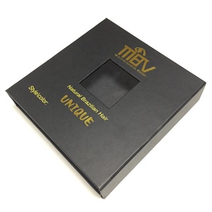 Luxury magnetic custom hair extension packaging box with window