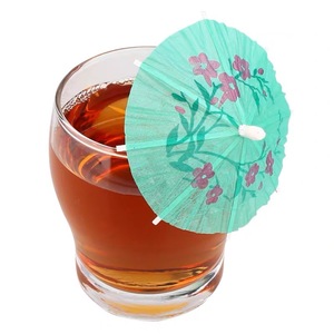 Sombrillas Desechables Ecológicas de Bambú NEWELL para Bebidas y Palillos para Cócteles con Adornos de Papel para Cupcakes - Product Image 2