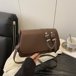 Sac à main carré moyen en PU pour femme, tendance estivale transfrontalière, avec fermeture éclair, chaînes et fermoir magnétique, bandoulière - Product Image 3