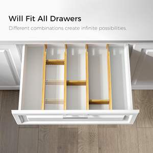 Diviseurs de tiroirs ajustables en gros avec inserts, séparateurs extensibles - Product Image 3