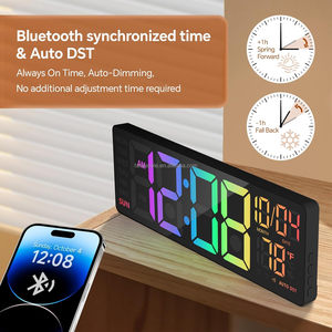 <span class=keywords><strong>Orologio</strong></span> da Parete Digitale 16 Pollici con Luce Notturna, <span class=keywords><strong>Orologio</strong></span> Digitale con Telecomando RGB Cambia Colore, Doppio Allarme, Dimmer, Auto DST - Product Image 5