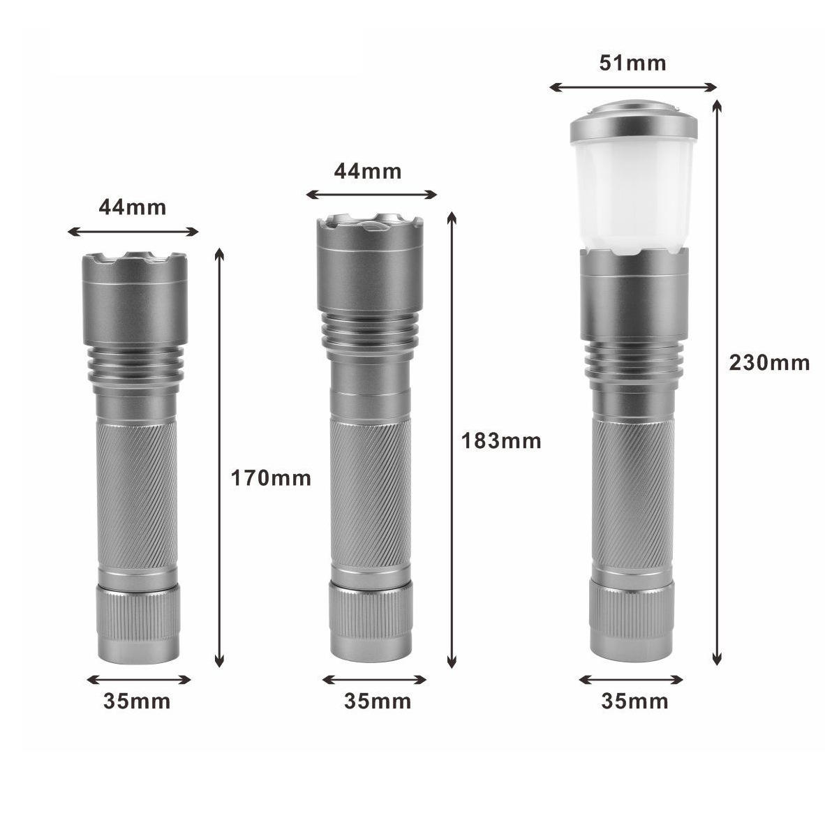 แบตเตอรี่รุ่น Black F866, โคมไฟขนาด 44*170 มม.
