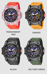 <span class=keywords><strong>Smael</strong></span> 8007 <span class=keywords><strong>Montre</strong></span> chronomètre analogique en plastique pour homme, nouveau design, étanche, sport, camouflage, <span class=keywords><strong>montre</strong></span>-bracelet pour hommes, <span class=keywords><strong>Montre</strong></span> Relojes - Product Image 4
