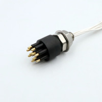 Connecteur sous-marin HYSF BH8M mâle/femelle 8P, acier inoxydable, cuivre plaqué or, IP69, 550V 10A, pour applications marines en haute mer