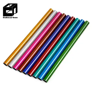 Custom Real Carbon Fibre Tube Colored Painted Carbon Fiber Pipe Tube On Sale