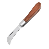 Couteau de greffage pliant en acier inoxydable avec manche en bois, tactique, EDC, pour la chasse, le jardinage, le camping, portable, support OEM ODM