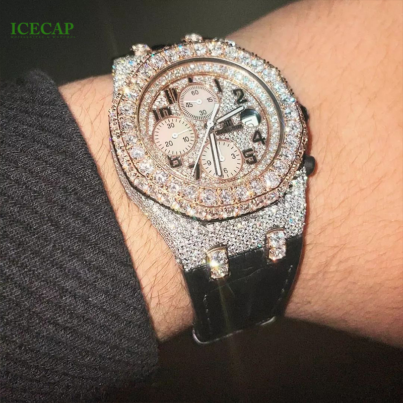 High quality handmade ice out men's and women's luxury watches Fashion jewelry Moissanite diamond mechanical watches