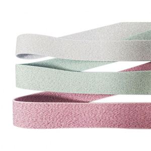 High Density Durable Webbing for Lunch Box Bandage Heavy Duty Elastic Band Pink Glitter Lurex Gold - Product Image 4