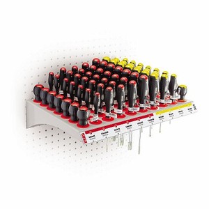 Estante de destornillador de acero moderno de 100 piezas 324 RP1 Gancho de almacenamiento de pared Diseño de un solo nivel - Product Image 1