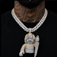 Oferta Especial: Colgante de Plata de Ley 925 con Moissanita, Estilo Hip Hop, con Personaje de Terror en 3D, para Hombre, Estilo Urbano