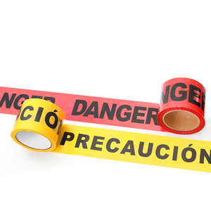 Tùy chỉnh màu đen và màu vàng <span class=keywords><strong>CAUTION</strong></span> <span class=keywords><strong>Tape</strong></span> PE cảnh báo Băng bán buôn - Product Image 1