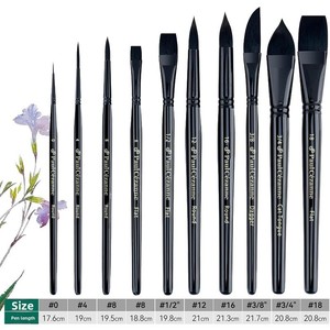 Lot <span class=keywords><strong>de</strong></span> 10 pinceaux pour <span class=keywords><strong>aquarelle</strong></span>, poils noirs purs et gris mélangés, manche en bois, emballage en boîte, modèle - Product Image 4
