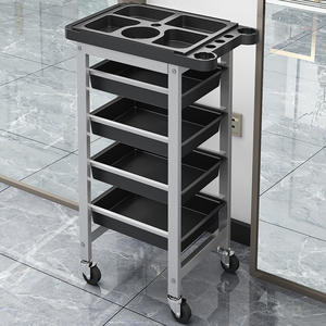 Carrito de Belleza Metálico para Peluquería, Herramientas de Estilismo, Diseño Moderno, Carrito para Permanente y Coloración del Cabello - Product Image 4