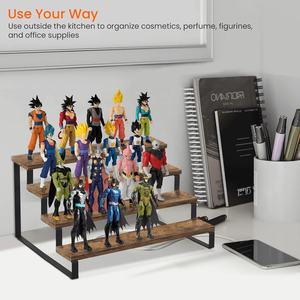 VONVIK Portaspezie Moderno in <span class=keywords><strong>Legno</strong></span> e Metallo a 4 Ripiani, Organizzatore Multifunzionale per Cucina e Dispensa - Product Image 6