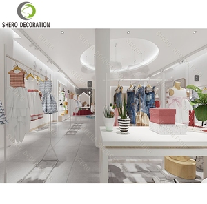 Modern Kids Clothing Shop Design Custom Luxury Wooden Garment Display Stand Clothing Store Display Rack For Baby Shop Design - Product Image 2