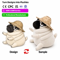Peluche de chien Pug simulé personnalisée en gros, petite poupée chiot en peluche pour remplir les sacs de cadeaux de fête